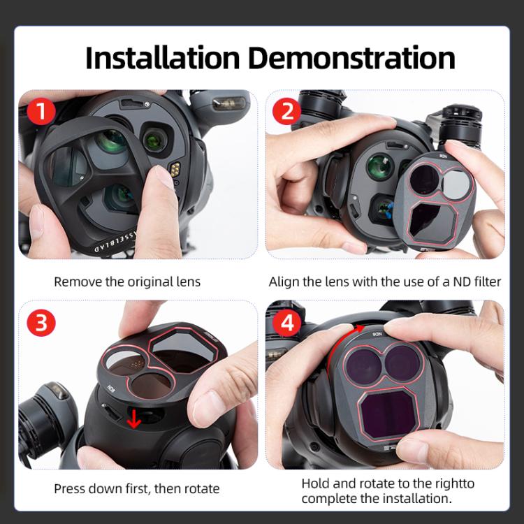 For DJI Mavic 4 Pro STARTRC 4 in 1 ND8 ND16 ND32 ND64 Lens Filter Kit