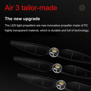 For DJI Air 3 STARTRC 2 Pairs Color LED Flash Lamp Low Noise Propellers (Transparent)