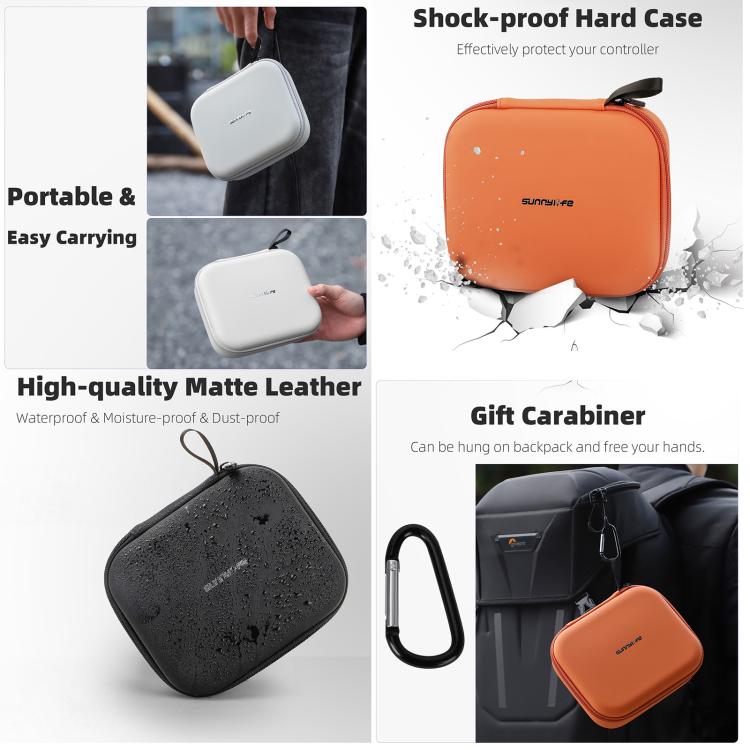Sunnylife Mini Carrying Case Protective Handbag Portable Clutch Storage Bag for DJI RC 2 / 1 / RC-N3 / N2 / N1 (Grey)