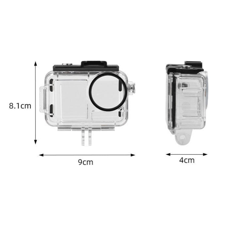 For DJI Osmo Action 5 Pro / 3 / 4 60m Underwater Water-resistant Housing Diving Case (Transparent)