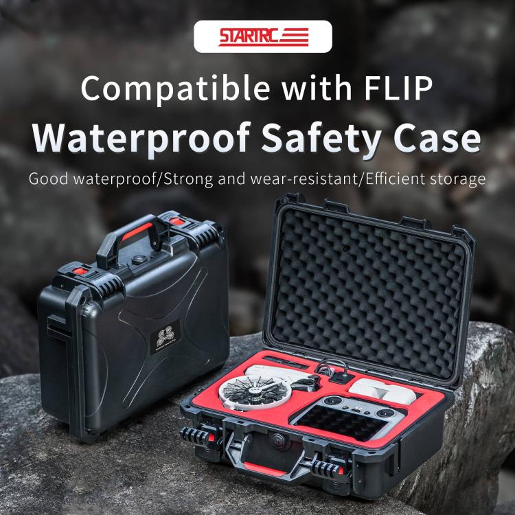 For DJI Flip STARTRC Water-resistant ABS Suitcase Storage Box (Black)