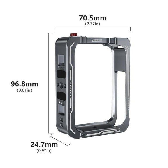 For DJI Osmo 360 STARTRC Metal Cage Frame with Cold Shoe (Grey)