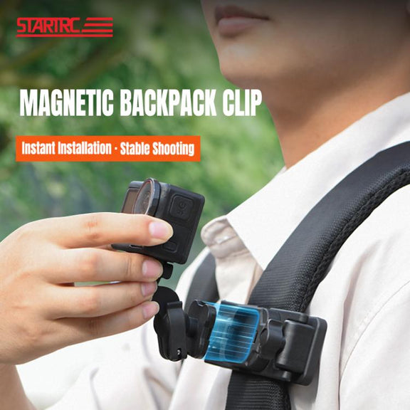 STARTRC Magnetic  Backpack Clip Mount for DJI Osmo 360 / GoPro Action Cameras (Black)