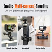 STARTRC Magnetic  Backpack Clip Mount for DJI Osmo 360 / GoPro Action Cameras (Black)