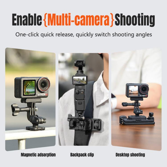 STARTRC Magnetic  Backpack Clip Mount for DJI Osmo 360 / GoPro Action Cameras (Black)