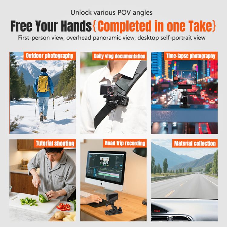 STARTRC Magnetic  Backpack Clip Mount for DJI Osmo 360 / GoPro Action Cameras (Black)