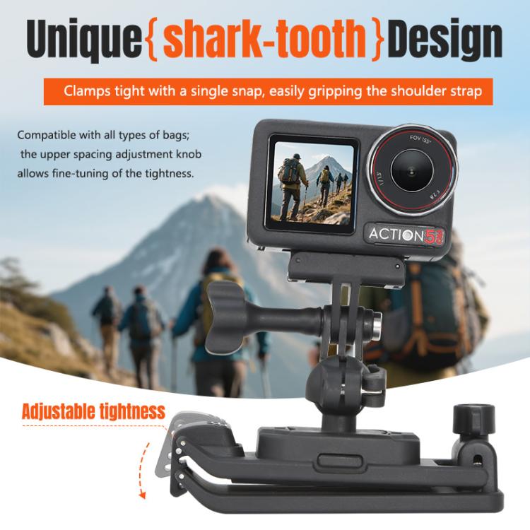 STARTRC Magnetic  Backpack Clip Mount for DJI Osmo 360 / GoPro Action Cameras (Black)