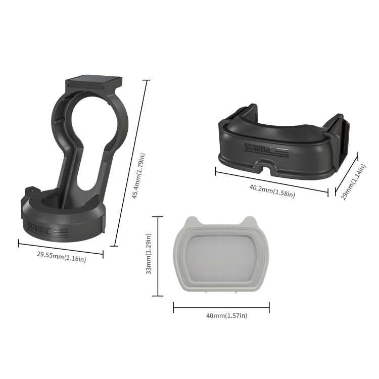 For DJI Pocket 3 STARTRC Cat-ears Magnetic Fill Light  with Holder Clip Kit (Grey)