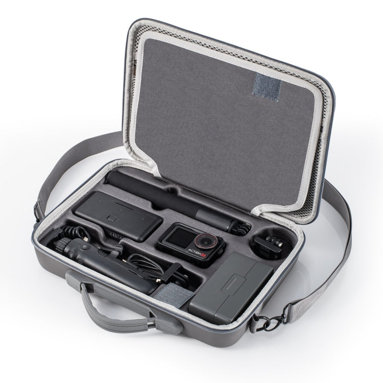 For DJI Osmo Action 5 Pro STARTRC Portable Handbag Shoulder PU Storage Bag (Dark Gray)