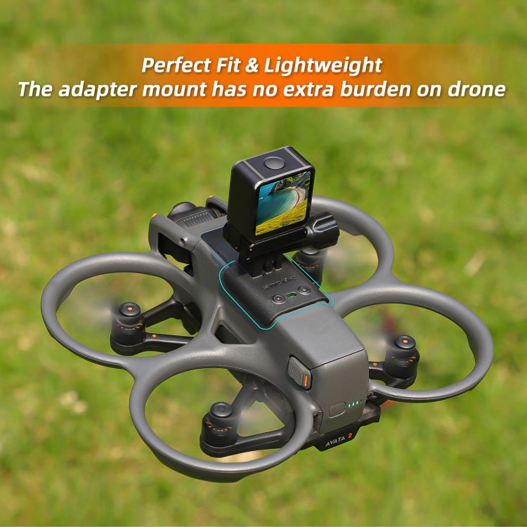 For DJI Avata 2 Sunnylife Action Camera Holder Mount Drone Light Bracket (Black)