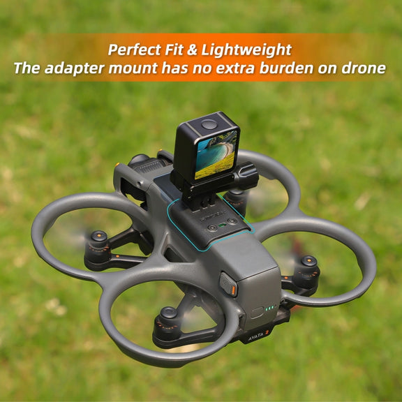 For DJI Avata 2 Sunnylife Action Camera Holder Mount Drone Light Bracket (Black)