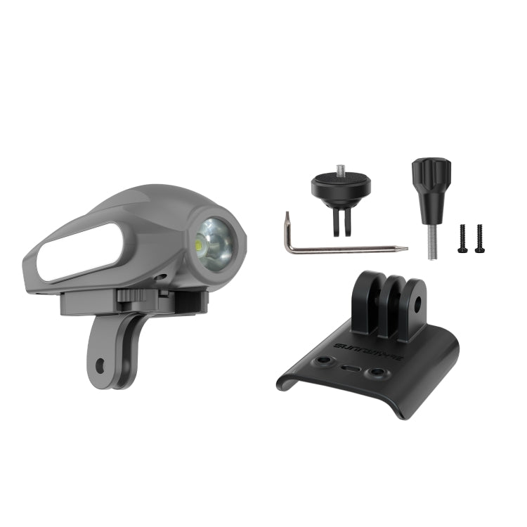 For DJI Avata 2 Sunnylife Action Camera Holder Mount Drone Light Bracket Lamp (Black)