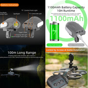 For DJI Avata 2 Sunnylife Action Camera Holder Mount Drone Light Bracket Lamp (Black)