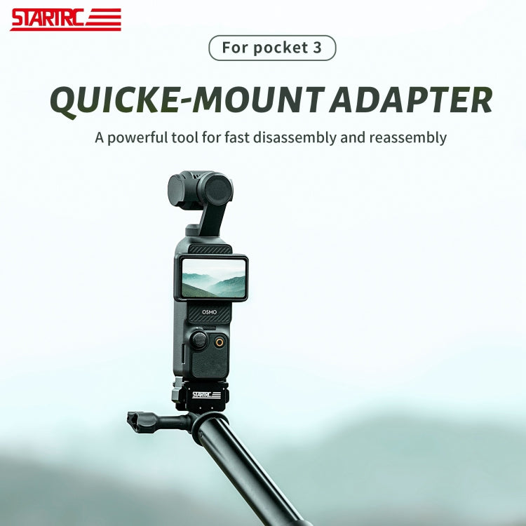 For DJI Pocket 3 STARTRC Quick Mount Adapter Extension Bracket (Black)