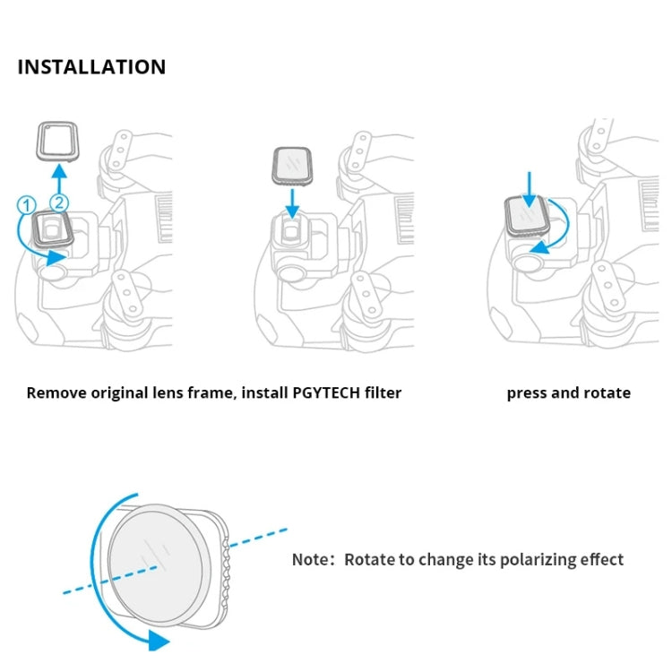 PGYTECH P-16A-032 UV Lens Filter for DJI Mavic Air 2 Drone Accessories