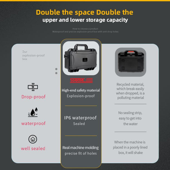 For DJI Osmo 360 STARTRC Water-resistant EVA ABS Dual-layer Suitcase Storage Box (Black)