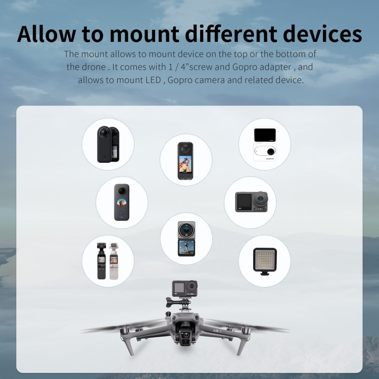 For DJI Air 3 STARTRC Night Navigation Light Speaker Expansion Mount (Grey)