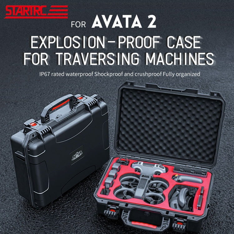 For DJI Avata 2 STARTRC M2 ABS Water-resistant Shockproof Suitcase Storage Box (Black)