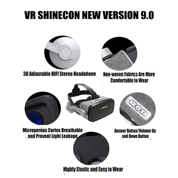 VR SHINECON G07E Virtual Reality 3D Video Glasses Suitable for 4.0 inch