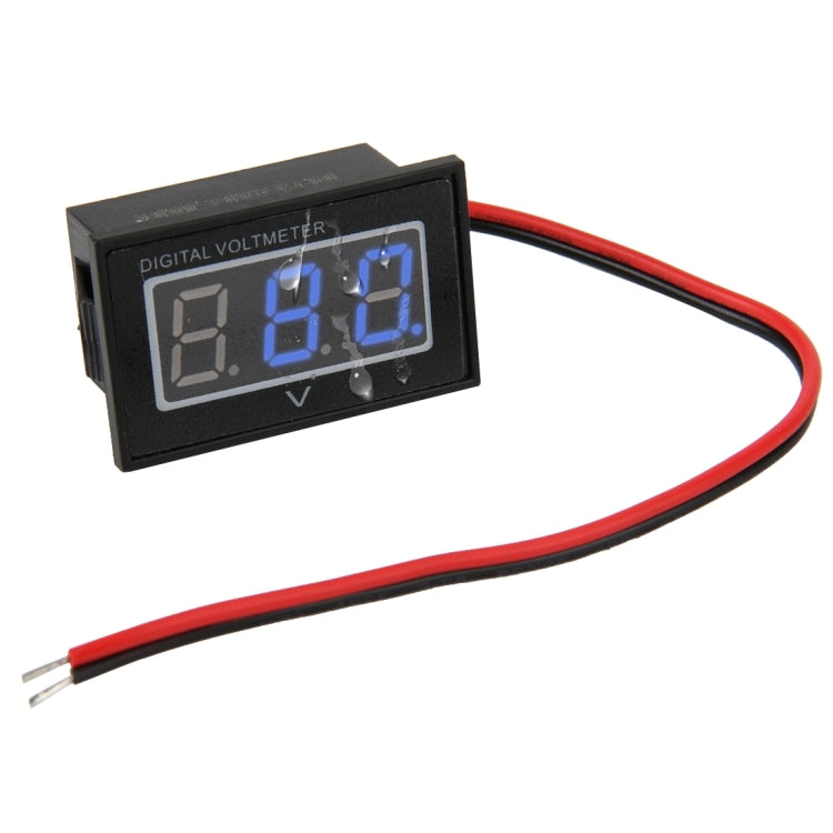 V40D 2 Wires Blue Light Display Mini Water-resistant IPX4 Digital Voltage Meter, Measure Voltage: DC 15-120V