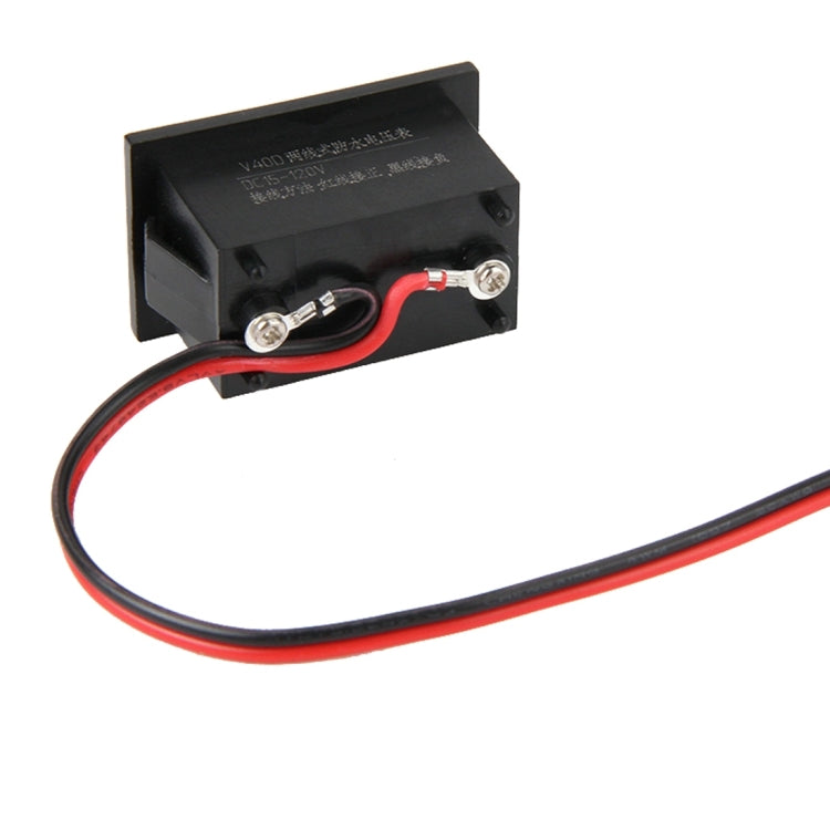 V40D 2 Wires Blue Light Display Mini Water-resistant IPX4 Digital Voltage Meter, Measure Voltage: DC 15-120V