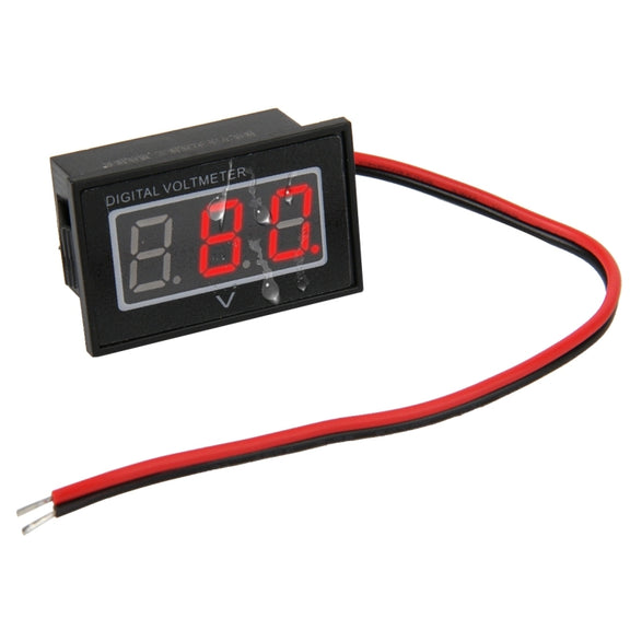 V40D 2 Wires Red Light Display Mini Water-resistant IPX4 Digital Voltage Meter, Measure Voltage: DC 15-120V