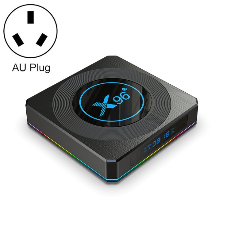 X96 X4 8K Smart TV BOX Android 11.0 Media Player with Remote Control, Amlogic S905X4 Quad Core ARM Cortex A55, RAM: 4GB, ROM: 32GB, Support 100M, Dual Band WiFi, Bluetooth, AU Plug