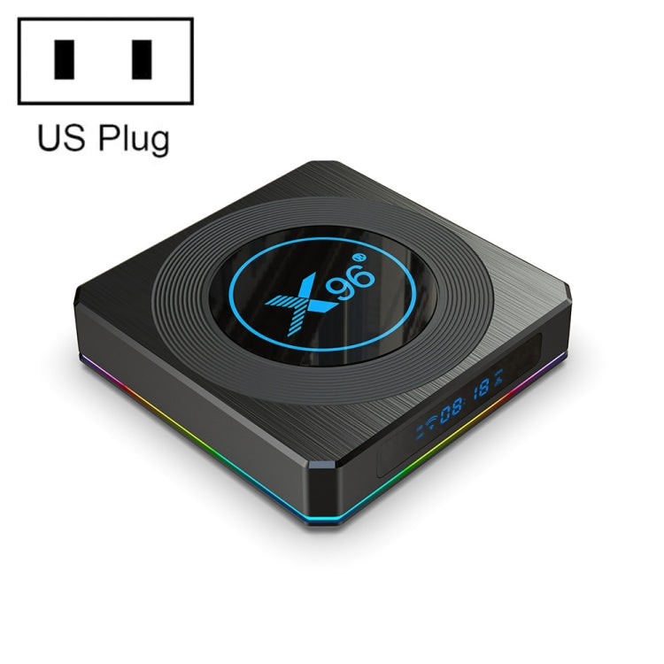 X96 X4 8K Smart TV BOX Android 11.0 Media Player with Remote Control, Amlogic S905X4 Quad Core ARM Cortex A55, RAM: 4GB, ROM: 64GB, Support 100M, Dual Band WiFi, Bluetooth, US Plug