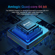 X96 X4 8K Smart TV BOX Android 11.0 Media Player with Remote Control, Amlogic S905X4 Quad Core ARM Cortex A55, RAM: 4GB, ROM: 64GB, Support 100M, Dual Band WiFi, Bluetooth, US Plug