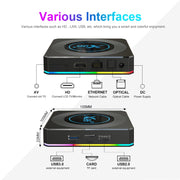 X96 X4 8K Smart TV BOX Android 11.0 Media Player with Remote Control, Amlogic S905X4 Quad Core ARM Cortex A55, RAM: 4GB, ROM: 64GB, Support 1000M, Dual Band WiFi, Bluetooth, EU Plug