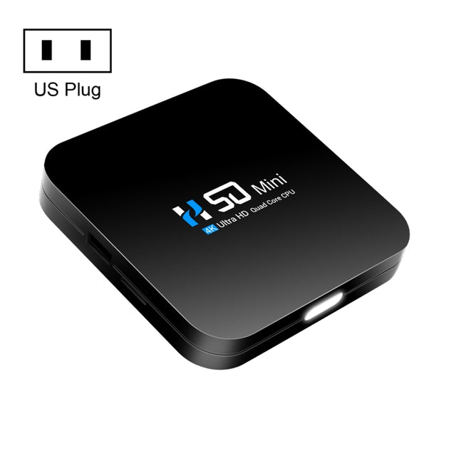 H50 Mini 4K Smart Network TV Box, Android 10.0, RK3318 Quad Core, 2GB+32GB, US Plug