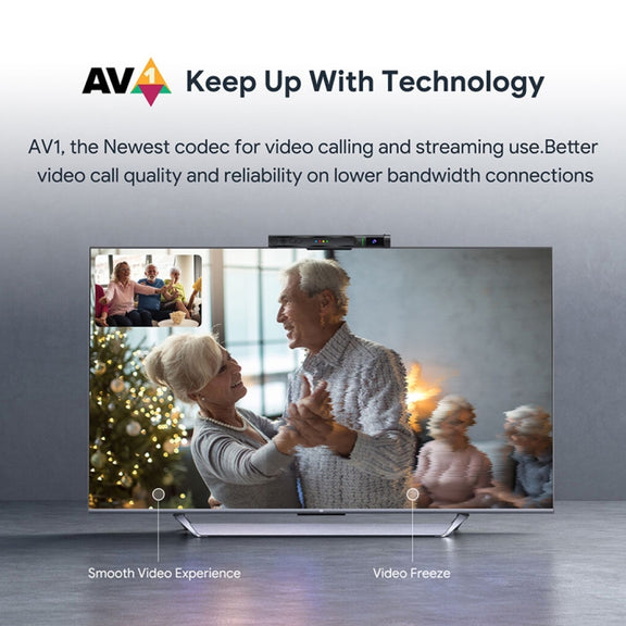 MECOOL KA2 Video Calling on TV Android 10.0 Smart TV Box with Remote Control, Amlogic S905X4 Quad Core Cortex A35, 4GB+64GB, Dual-Band / Ethernet / Camera(US Plug)
