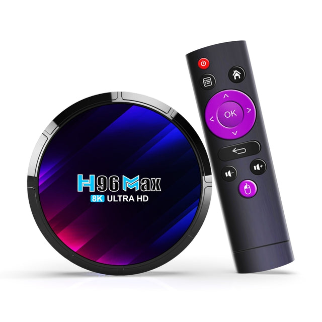 H96 Max 8K Ultra HD Smart TV Box Android 13.0 Media Player with Remote Control, RK3528 Quad-Core, 4GB+32GB(EU Plug)
