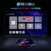 H96 Max 8K Ultra HD Smart TV Box Android 13.0 Media Player with Remote Control, RK3528 Quad-Core, 4GB+32GB(EU Plug)