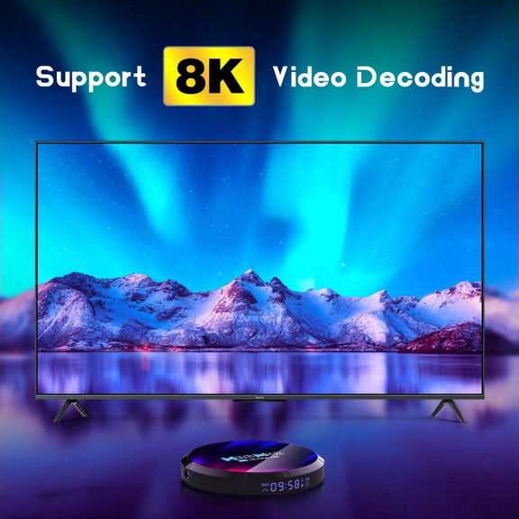 H96 Max 8K Ultra HD Smart TV Box Android 13.0 Media Player with Remote Control, RK3528 Quad-Core, 4GB+32GB(EU Plug)