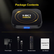 HK1 RBOX-H8S 4K Ultra HD Android 12.0 Smart TV Box with Remote Control, Allwinner H618 Quad-Core, 2GB+16GB(EU Plug)