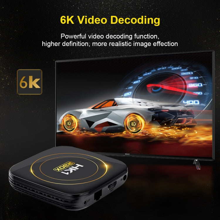 HK1 RBOX-H8S 4K Ultra HD Android 12.0 Smart TV Box with Remote Control, Allwinner H618 Quad-Core, 2GB+16GB(EU Plug)