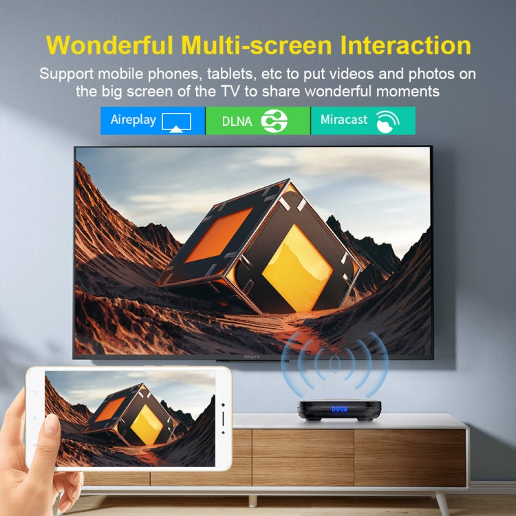 HK1 RBOX-H8S 4K Ultra HD Android 12.0 Smart TV Box with Remote Control, Allwinner H618 Quad-Core, 4GB+32GB(EU Plug)
