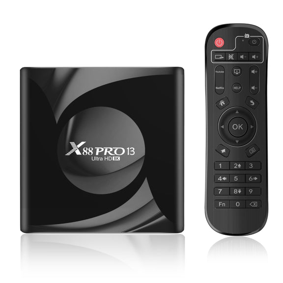 X88 Pro 13 Android 13.0 Smart TV Box with Remote Control, RK3528 Quad-Core, 2GB+16GB (EU Plug)