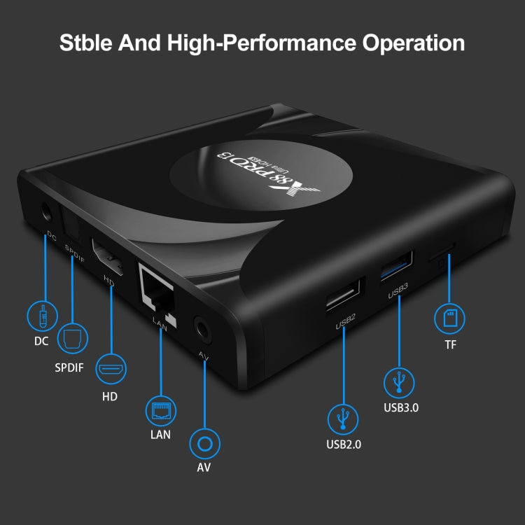 X88 Pro 13 Android 13.0 Smart TV Box with Remote Control, RK3528 Quad-Core, 4G+32GB(US Plug)