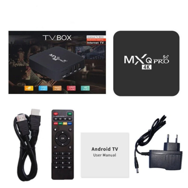 MXQ Pro 4K TV Box Rockchip RK3228A Quad Core CPU Android 7.1, 1GB+8GB wtih Remote Control, UK Plug