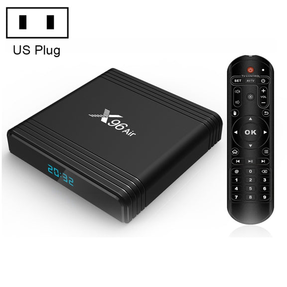 X96 Air 8K Smart TV BOX Android 9.0 Media Player with Remote Control, Quad-core Amlogic S905X3, RAM: 4GB, ROM: 32GB, Dual Band WiFi, Bluetooth, US Plug