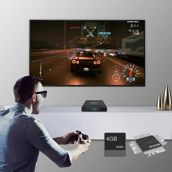 X96 Air 8K Smart TV BOX Android 9.0 Media Player with Remote Control, Quad-core Amlogic S905X3, RAM: 4GB, ROM: 64GB, Dual Band WiFi, Bluetooth, EU Plug