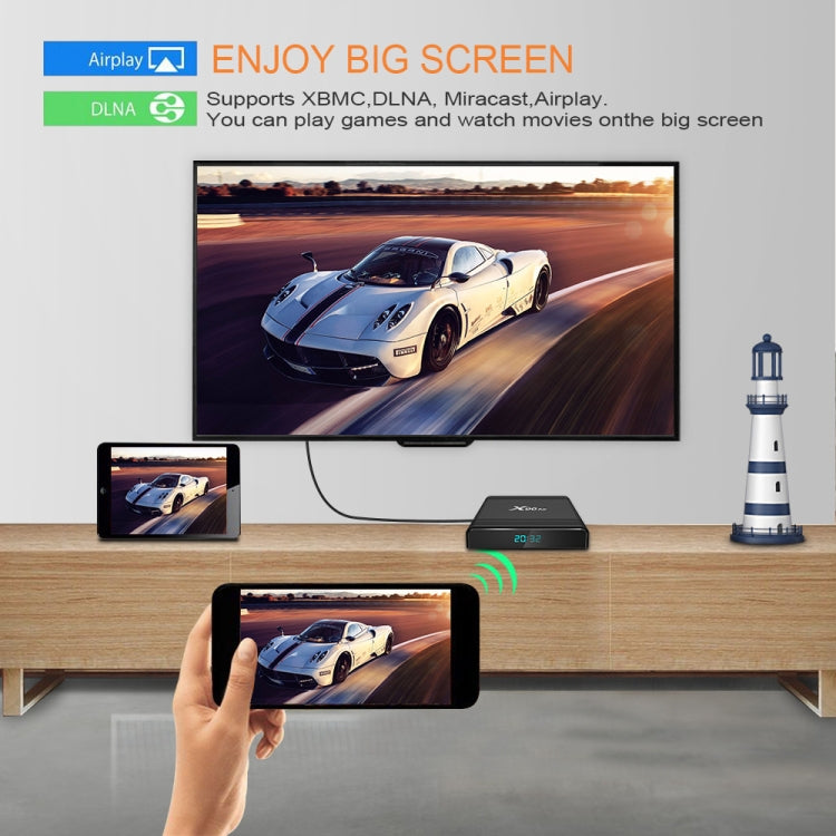 X96 Air 8K Smart TV BOX Android 9.0 Media Player with Remote Control, Quad-core Amlogic S905X3, RAM: 4GB, ROM: 64GB, Dual Band WiFi, Bluetooth, EU Plug