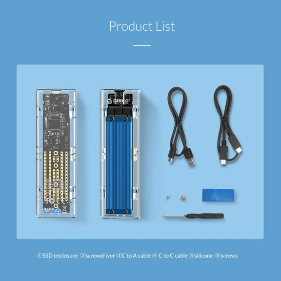 ORICO TCM2-C3 NVMe M.2 SSD Enclosure (10Gbps)