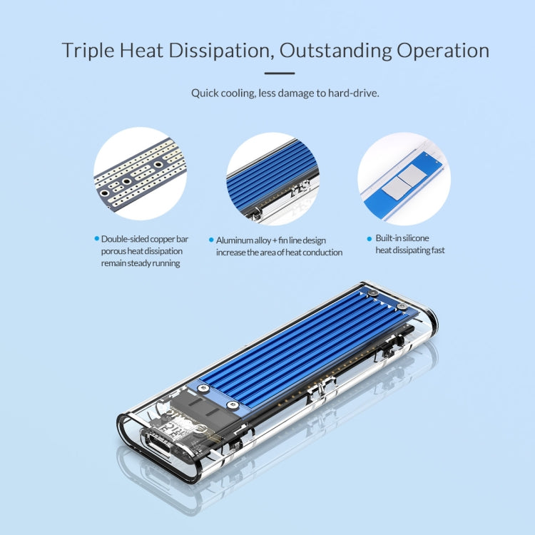 ORICO TCM2-C3 NVMe M.2 SSD Enclosure (10Gbps)(Silver)