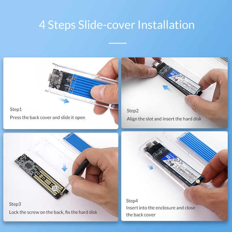 ORICO TCM2-C3 NVMe M.2 SSD Enclosure (10Gbps)(Silver)