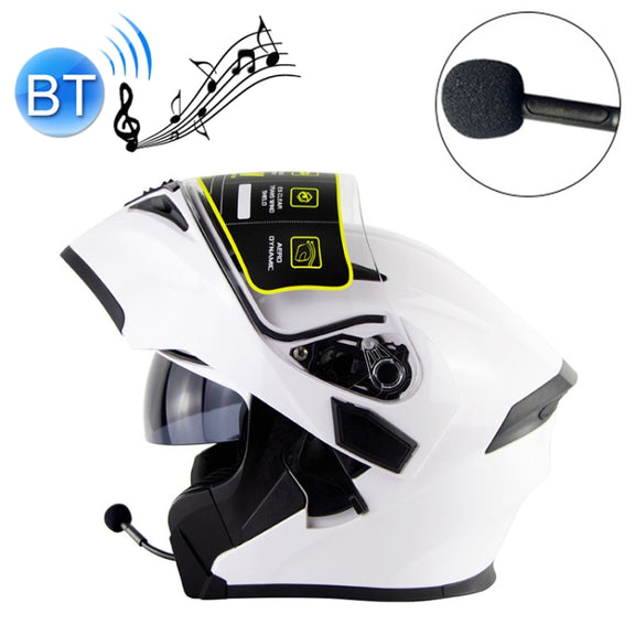 Soman 955 Skyeye Motorcycle Full / Open Face Bluetooth Helmet Headset Full Face, Supports Answer / Hang Up Calls(Pearl White)