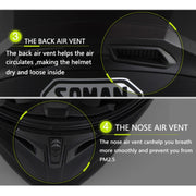Soman 955 Skyeye Motorcycle Full / Open Face Bluetooth Helmet Headset Full Face, Supports Answer / Hang Up Calls(Pearl White)