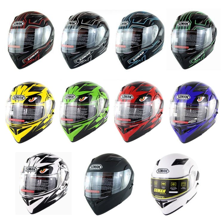 Soman 955 Skyeye Motorcycle Full / Open Face Bluetooth Helmet Headset Full Face, Supports Answer / Hang Up Calls(Black Red)